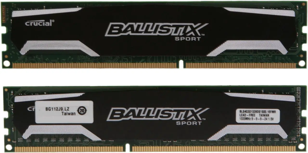 Alt view image 2 of 3 - Crucial Ballistix Sport 8GB (2 x 4GB) DDR3 1333 (PC3 10600) Desktop Memory Model BLS2KIT4G3D1339DS1S00