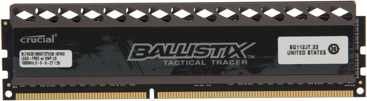 Alt view image 2 of 3 - Ballistix Tactical Tracer 4GB DDR3 1866 (PC3 14900) Desktop Memory (with Orange/Blue Light) Model BLT4G3D1869DT2TXOB