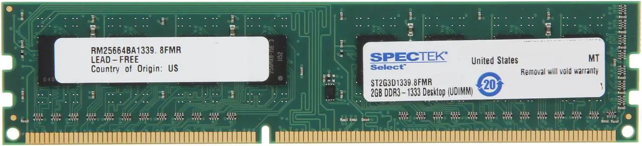 Main image of SPECTEK by Micron Technology 2GB DDR3 1333 (PC3 10600) Desktop Memory Model ST2G3D1339