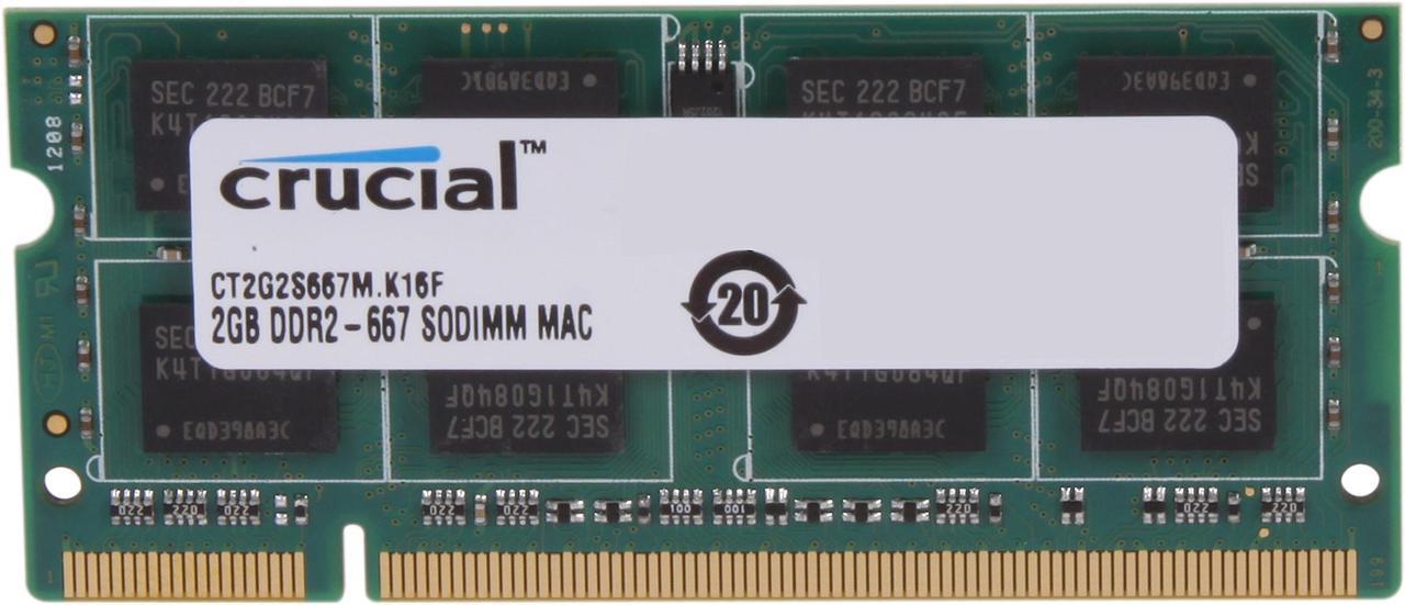 Crucial 2GB DDR2 667 (PC2 5300) Memory for Apple Model CT2G2S667M