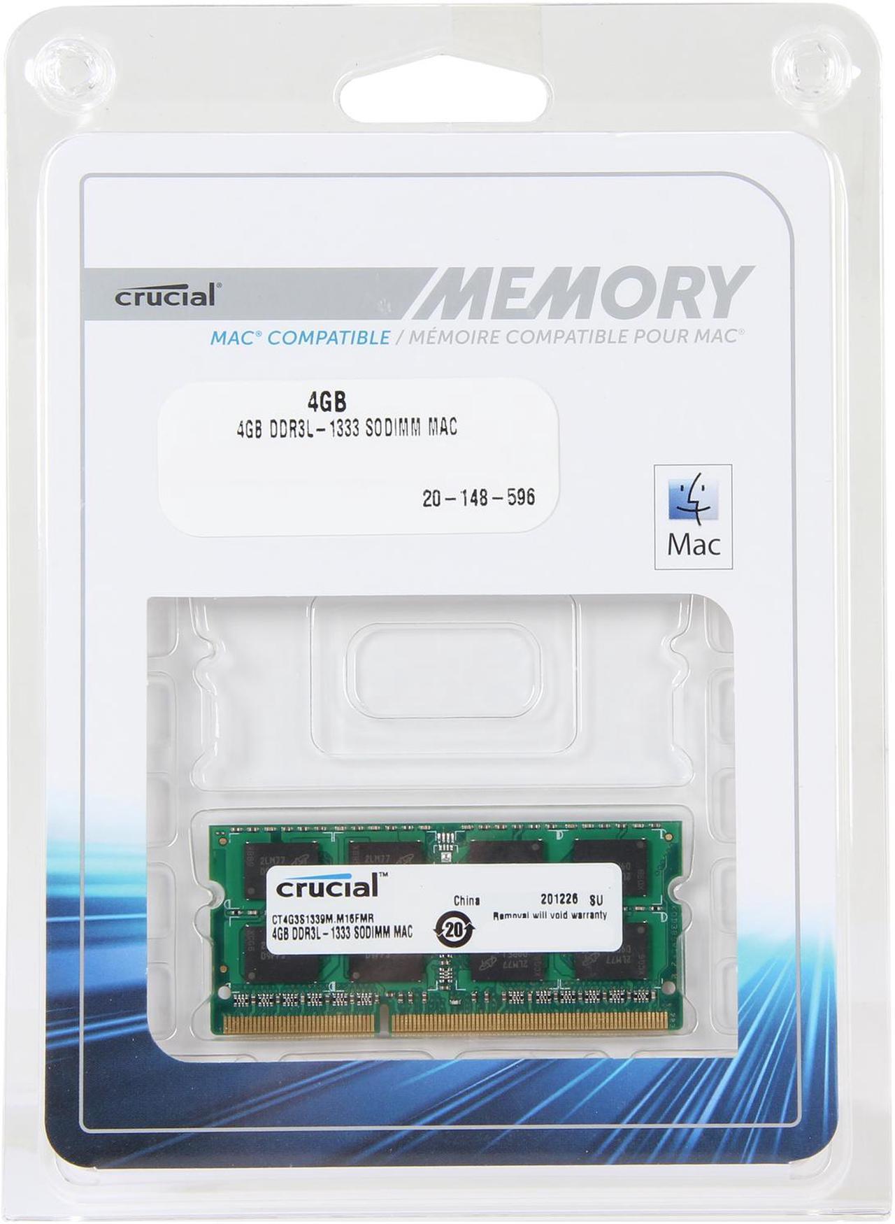 Alt view image 3 of 3 - Crucial 4GB DDR3 1333 (PC3 10600) Memory for Apple Model CT4G3S1339M
