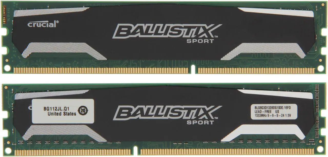 Alt view image 2 of 3 - Crucial Ballistix Sport 16GB (2 x 8GB) DDR3 1333 (PC3 10600) Desktop Memory Model BLS2KIT8G3D1339DS1S00