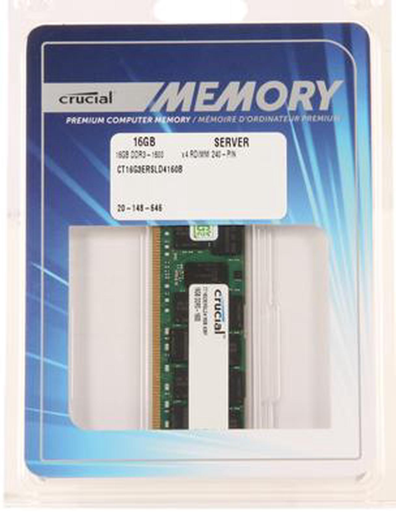Alt view image 2 of 2 - Crucial 16GB 240-Pin DDR3 RDIMM - DDR3L 1600 (PC3L 12800) Server Memory - 1.35V - ECC - 2Rx4 - CT16G3ERSLD4160B