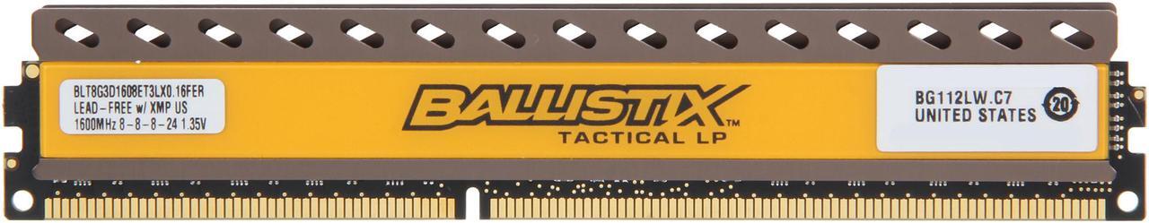 Alt view image 2 of 3 - Ballistix Tactical 8GB DDR3L 1600 (PC3L 12800) Low Profile Desktop Memory Model BLT8G3D1608ET3LX0