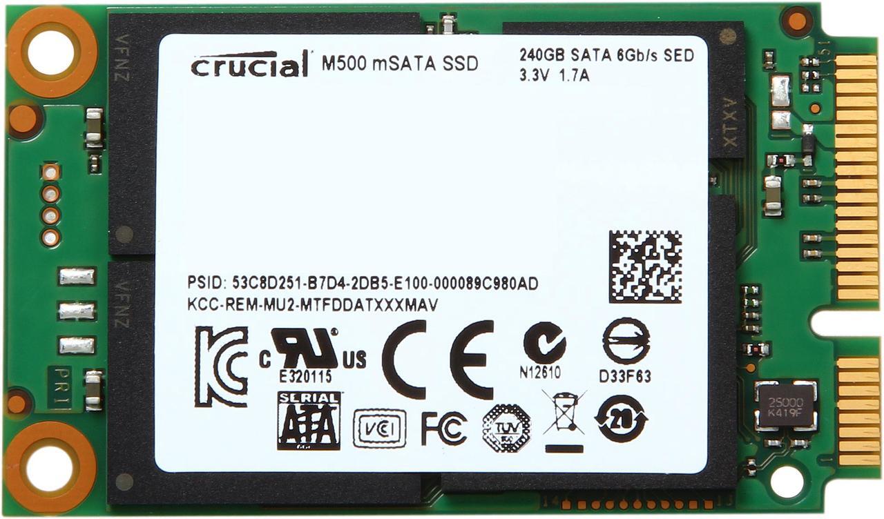 Alt view image 2 of 4 - Crucial M500 240GB Mini-SATA (mSATA) MLC Internal Solid State Drive (SSD) CT240M500SSD3