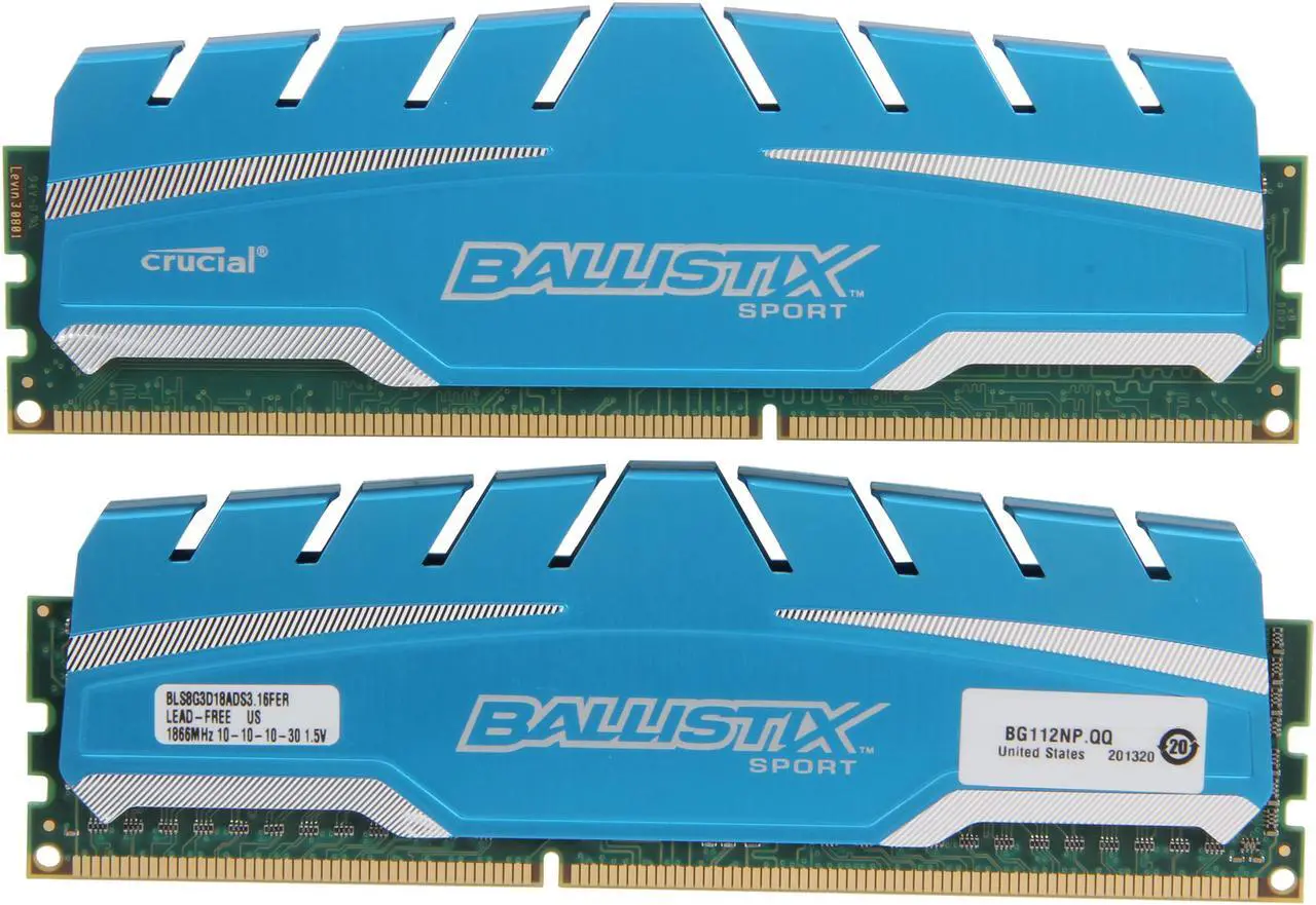 Alt view image 2 of 3 - Ballistix Sport XT 16GB (2 x 8GB) DDR3 1866 (PC3 14900) Desktop Memory Model BLS2K8G3D18ADS3