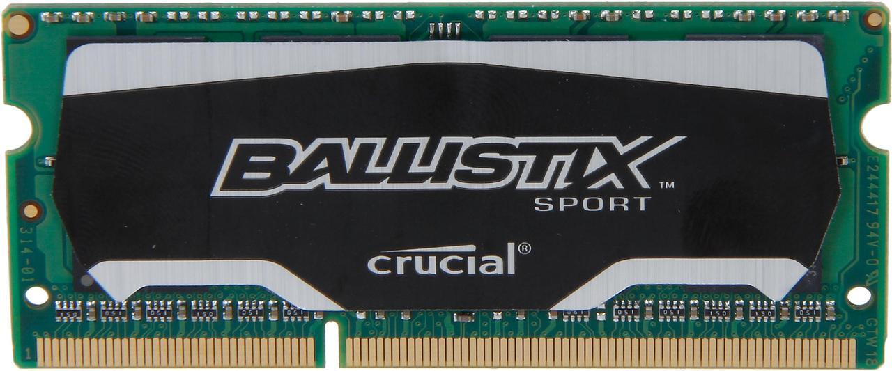 Main image of Crucial Ballistix Sport SODIMM 8GB 204-Pin DDR3 SO-DIMM DDR3L 1600 (PC3L 12800) Laptop Memory Model BLS8G3N169ES4