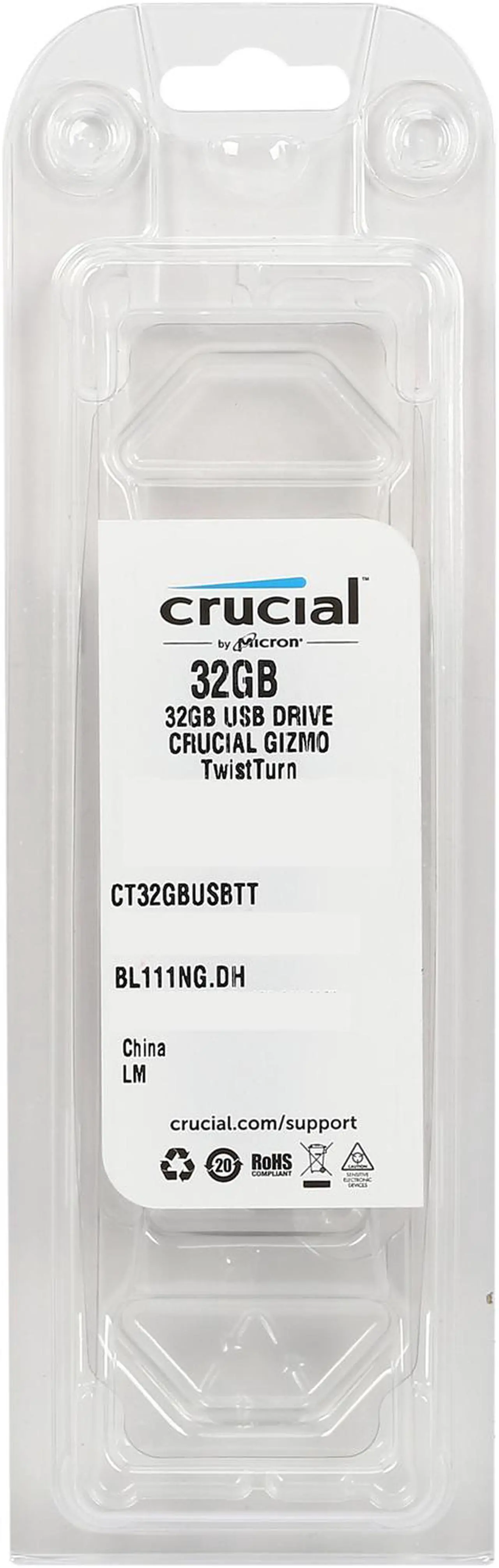Alt view image 5 of 5 - Crucial 32GB Gizmo! TwistTurn Flash Drive CT32GBUSBTT