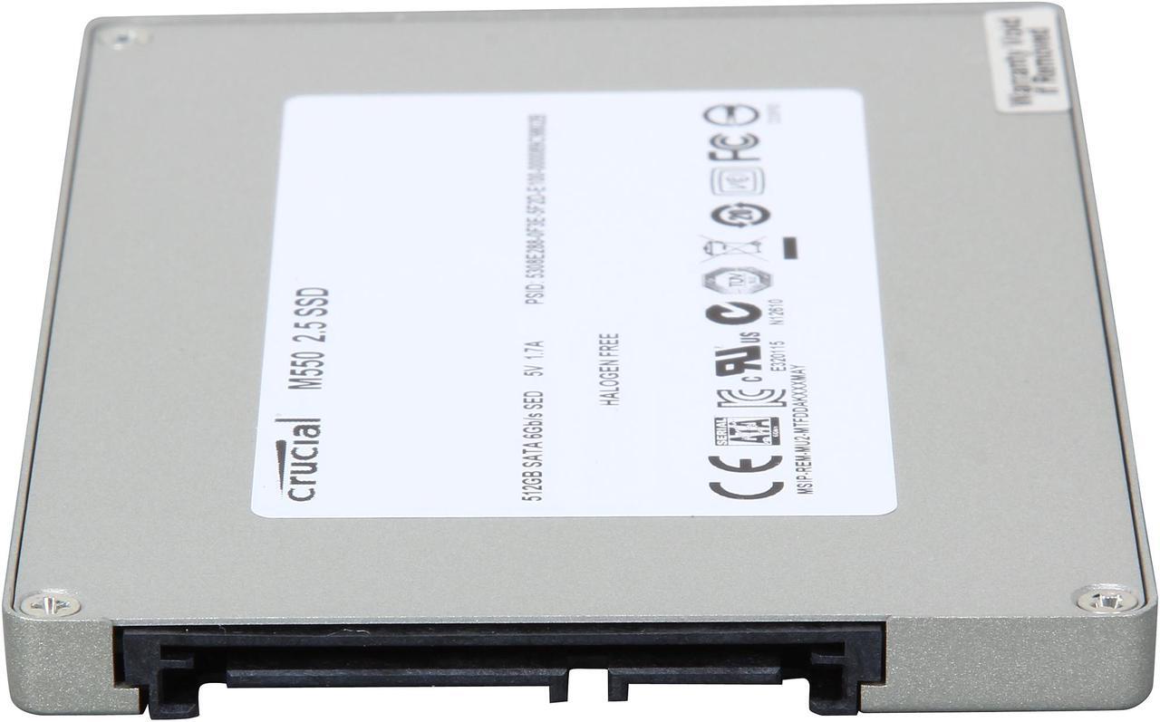 Alt view image 4 of 5 - Crucial M550 2.5" 512GB SATA 6Gbps MLC Internal Solid State Drive (SSD) CT512M550SSD1