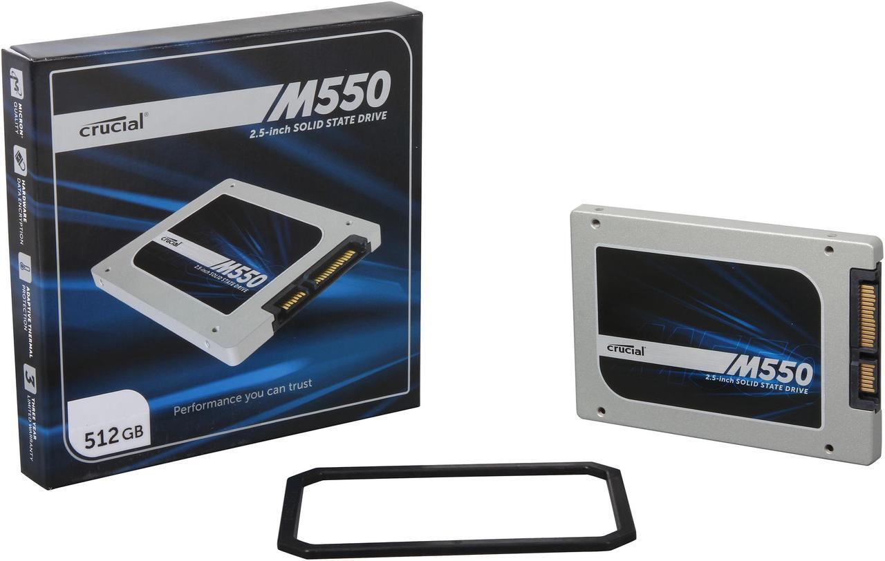 Alt view image 5 of 5 - Crucial M550 2.5" 512GB SATA 6Gbps MLC Internal Solid State Drive (SSD) CT512M550SSD1