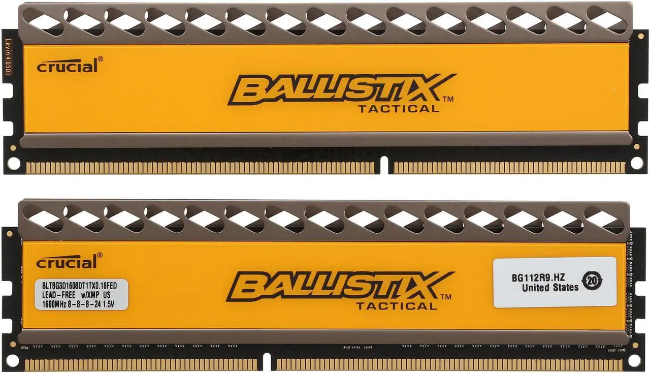 Alt view image 2 of 3 - Ballistix Tactical 32GB (4 x 8GB) DDR3 1600 (PC3 12800) Desktop Memory Model BLT4KIT8G3D1608DT1TX0