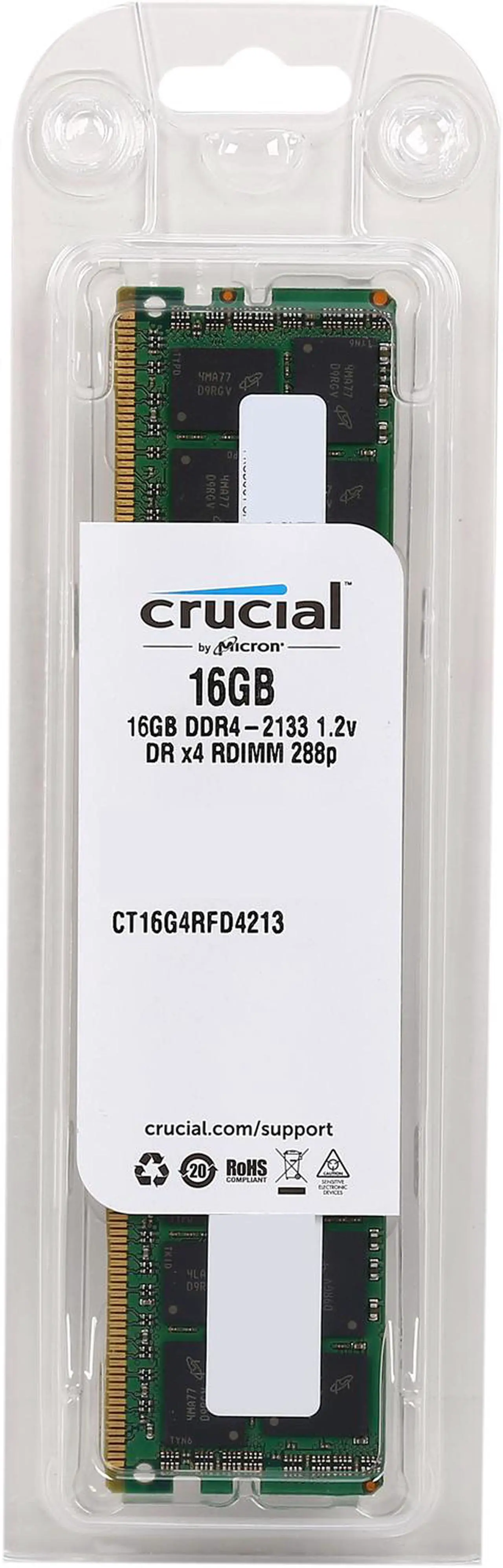 Alt view image 3 of 3 - Crucial  CT16G4RFD4213 16GB  288-Pin DDR4 2133 Server Memory