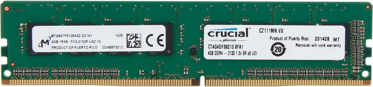 Crucial 4GB DDR4 2133 (PC4 17000) Desktop Memory Model CT4G4DFS8213