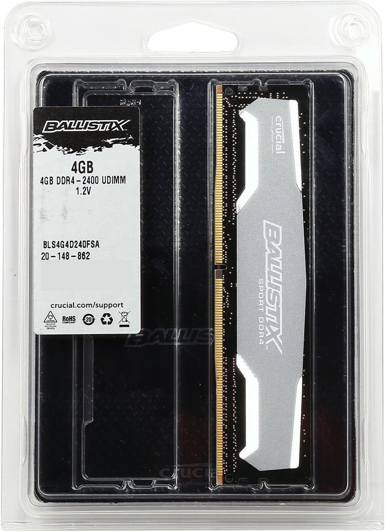 Alt view image 4 of 4 - Ballistix Sport 4GB DDR4 2400 (PC4 19200) Desktop Memory Model BLS4G4D240FSA