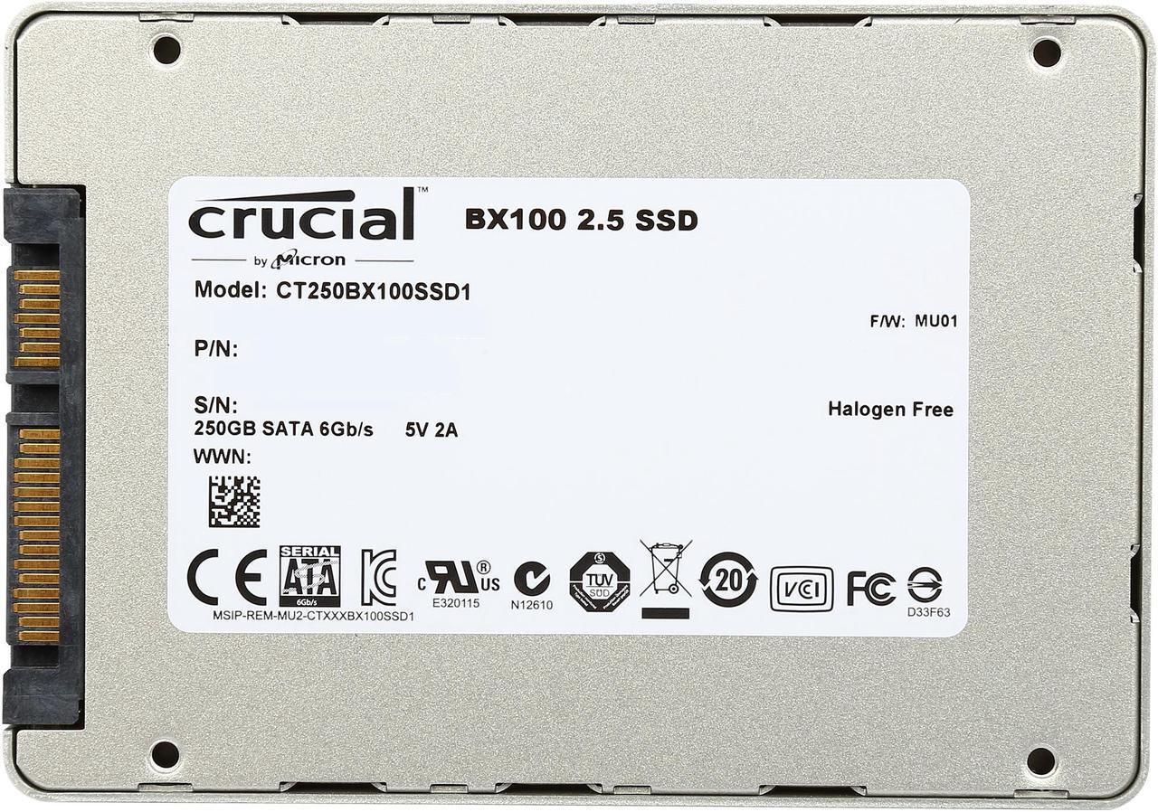 Alt view image 5 of 5 - Crucial BX100 2.5" 250GB SATA III MLC Internal Solid State Drive (SSD) CT250BX100SSD1