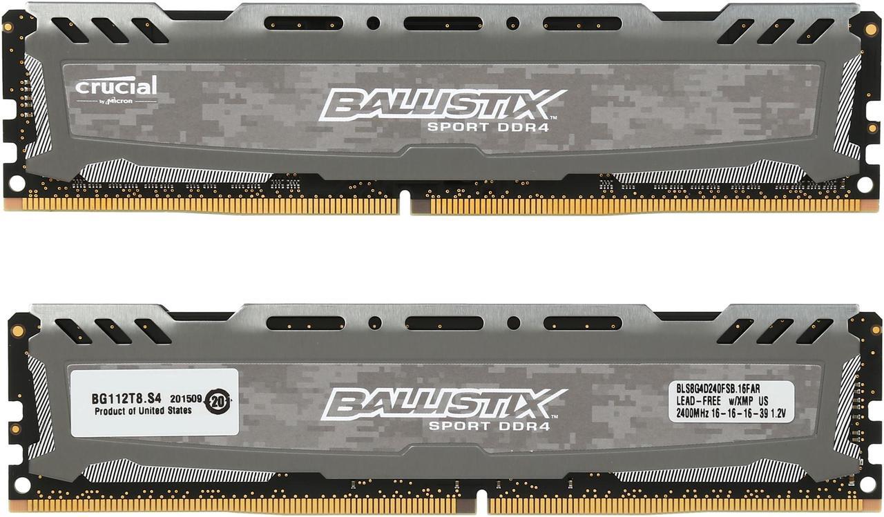Alt view image 3 of 4 - Ballistix Sport LT 16GB (2 x 8GB) DDR4 2400 (PC4 19200) Memory Model BLS2K8G4D240FSB