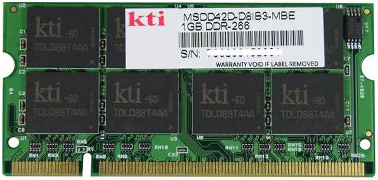 Alt view image 2 of 3 - KINGMAX 1GB 200-Pin DDR SO-DIMM DDR 266 (PC 2100) Laptop Memory Model MSDD42F-KI - OEM
