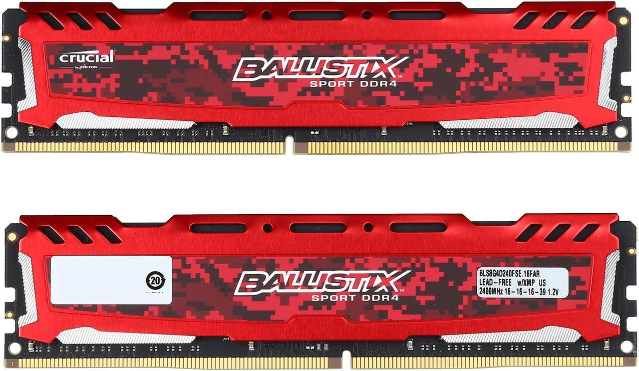 Alt view image 3 of 4 - Ballistix Sport LT 16GB (2 x 8GB) DDR4 2400 (PC4 19200) Desktop Memory Model BLS2K8G4D240FSE