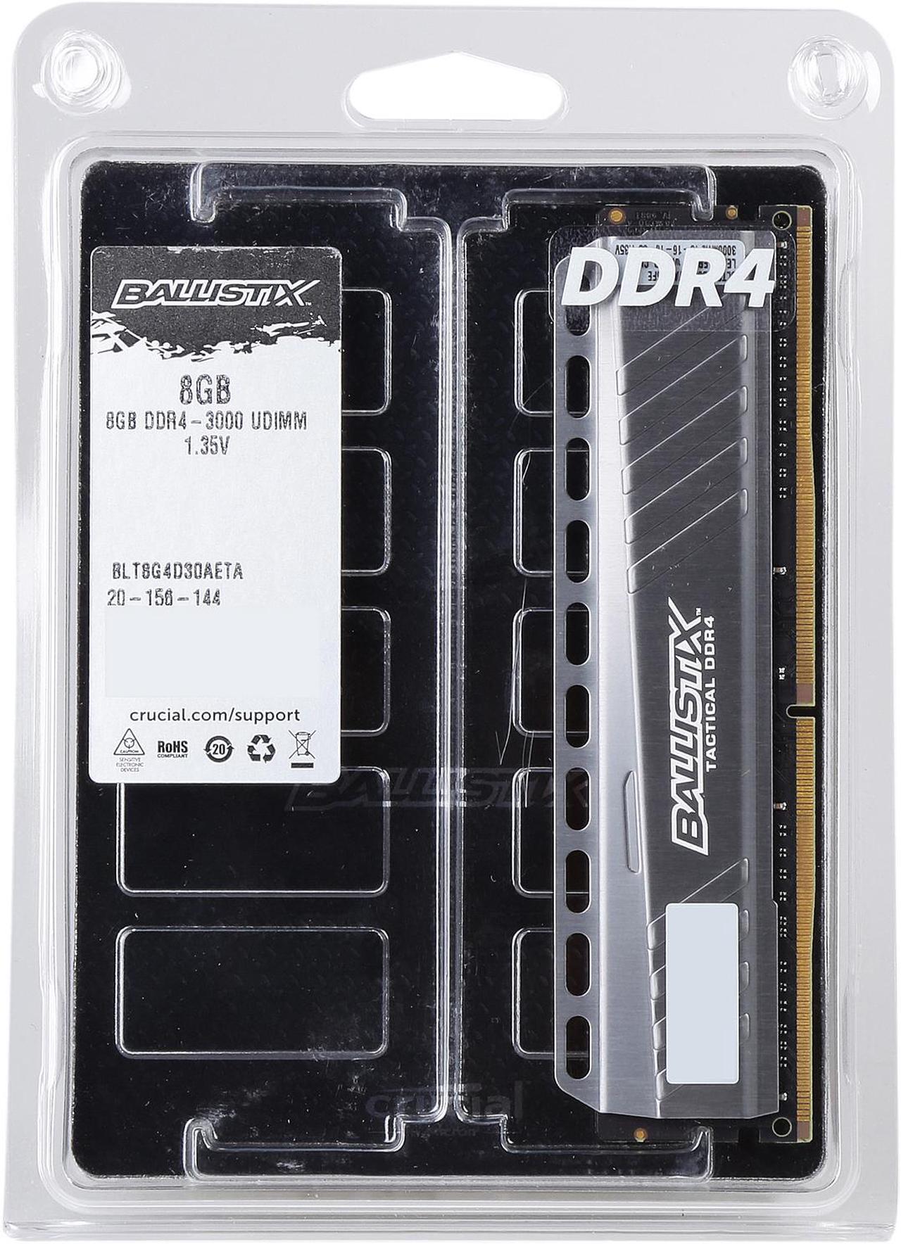 Alt view image 3 of 3 - Ballistix Tactical 8GB Single DDR4 3000 MT/s (PC4-24000) DIMM 288-Pin Memory - BLT8G4D30AETA