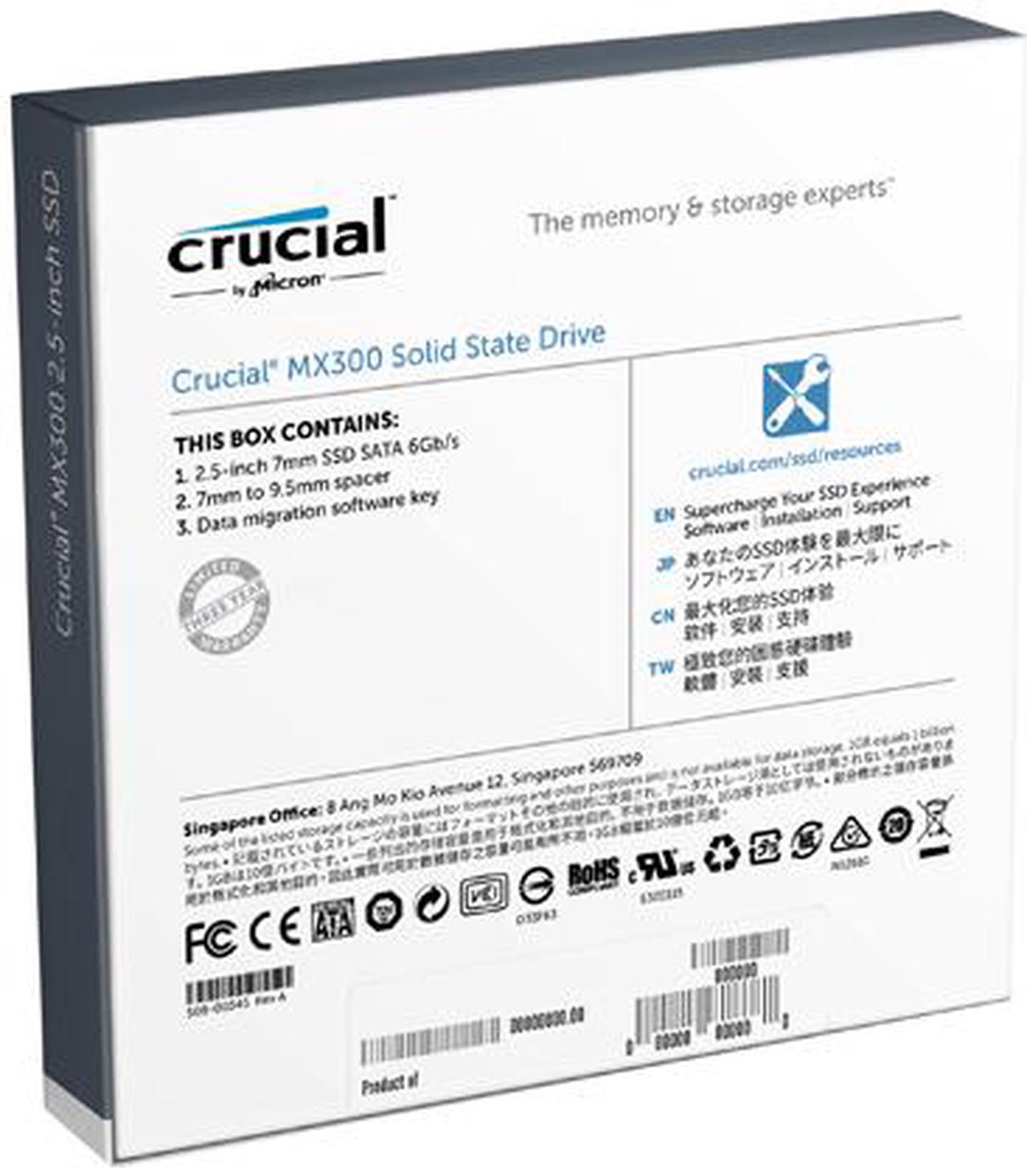 Alt view image 4 of 4 - Crucial MX300 2TB SATA 2.5 Inch Internal Solid State Drive - CT2050MX300SSD1