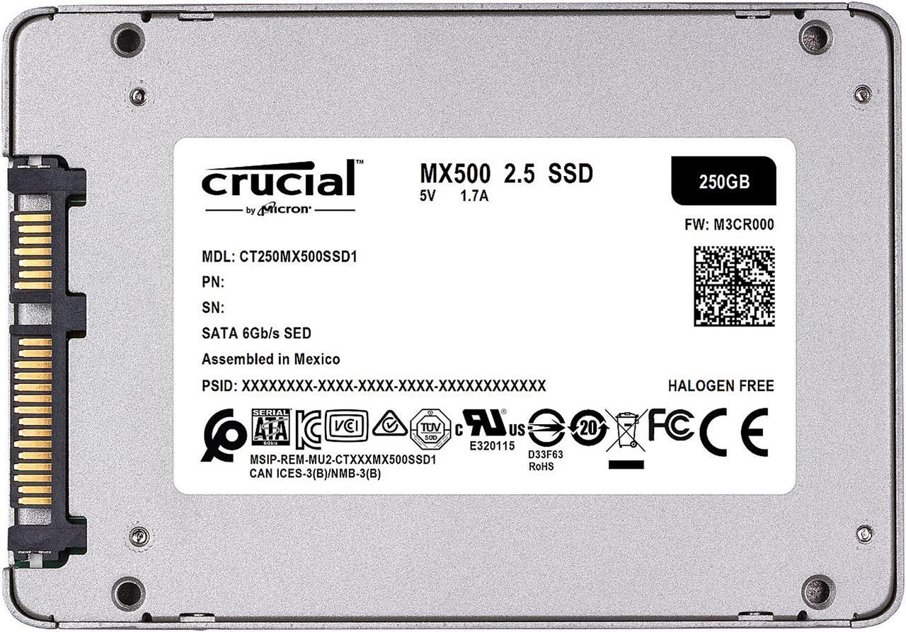 Alt view image 2 of 18 - Crucial MX500 250GB 3D NAND SATA 2.5 Inch Internal SSD, up to 560 MB/s  - CT250MX500SSD1