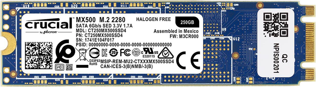 Alt view image 3 of 6 - Crucial MX500 M.2 2280 250GB SATA III 3D NAND Internal Solid State Drive (SSD) CT250MX500SSD4