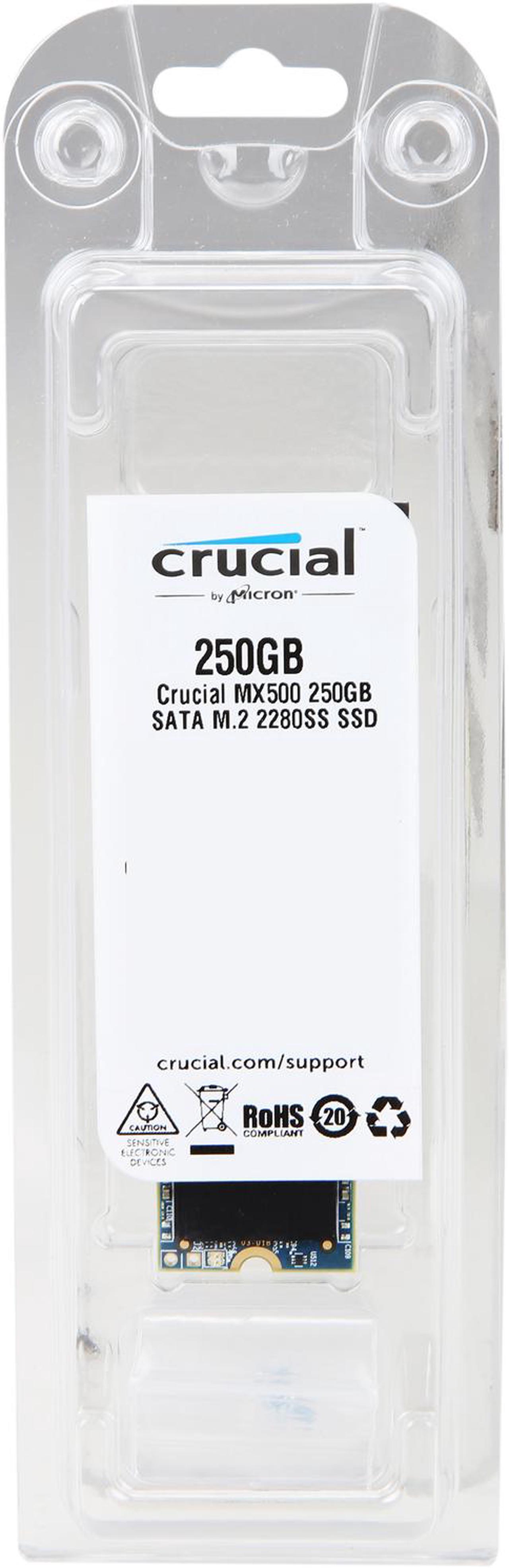 Alt view image 6 of 6 - Crucial MX500 M.2 2280 250GB SATA III 3D NAND Internal Solid State Drive (SSD) CT250MX500SSD4