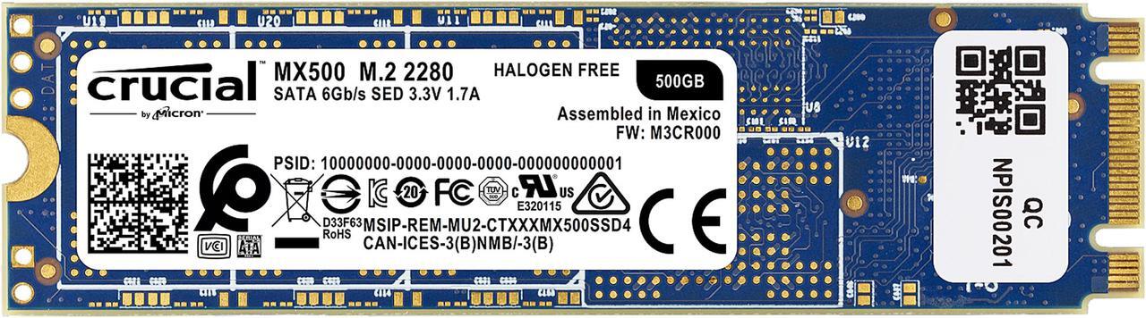 Alt view image 3 of 5 - Crucial MX500 500GB 3D NAND SATA M.2 (2280SS) Internal SSD, up to 560 MB/s  - CT500MX500SSD4
