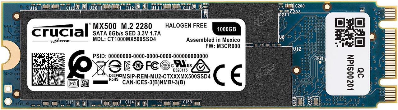 Alt view image 3 of 5 - Crucial MX500 1TB 3D NAND SATA M.2 (2280SS) Internal SSD, up to 560 MB/s  - CT1000MX500SSD4