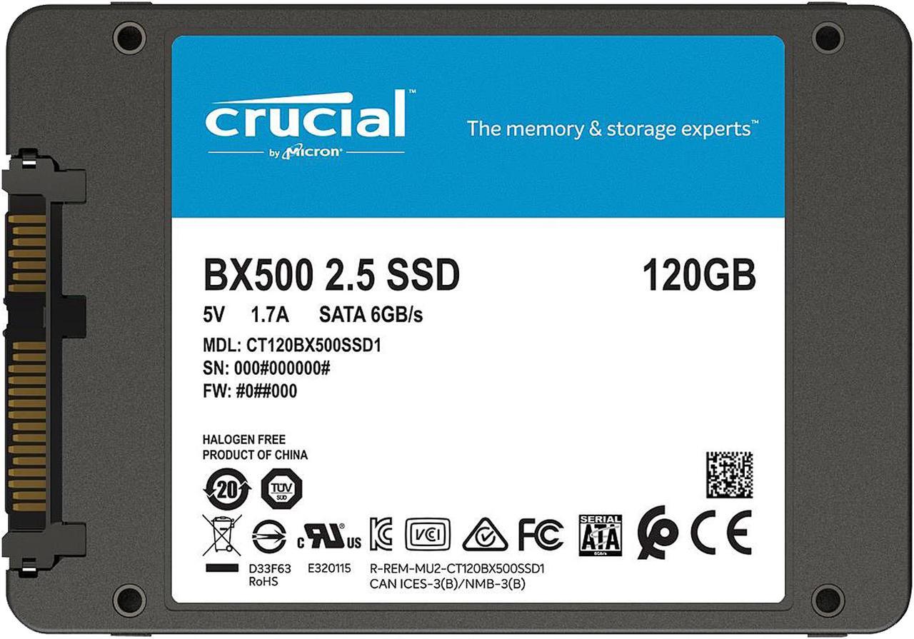Alt view image 3 of 7 - Crucial BX500 120GB 3D NAND SATA 2.5-Inch Internal SSD, up to 540 MB/s - CT120BX500SSD1