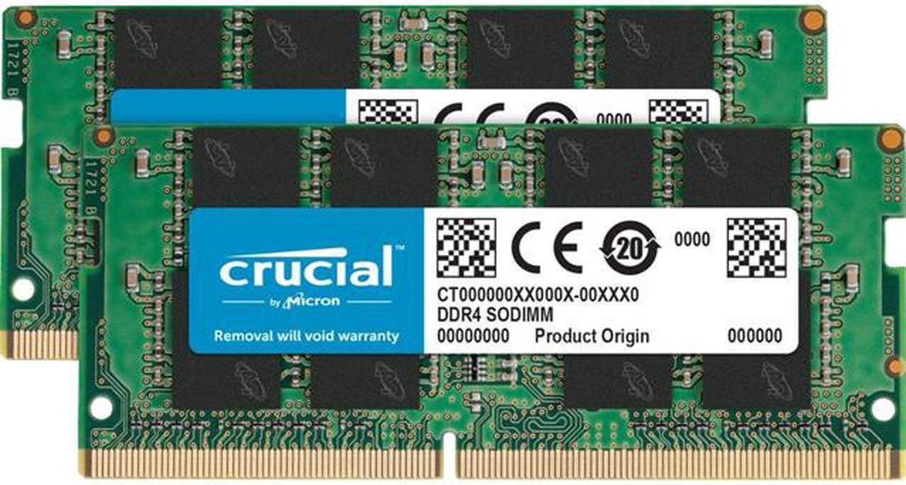 Crucial 64GB Kit (32GBx2) DDR4 3200 MT/s CL22 SODIMM 260-Pin Memory - CT2K32G4SFD832A