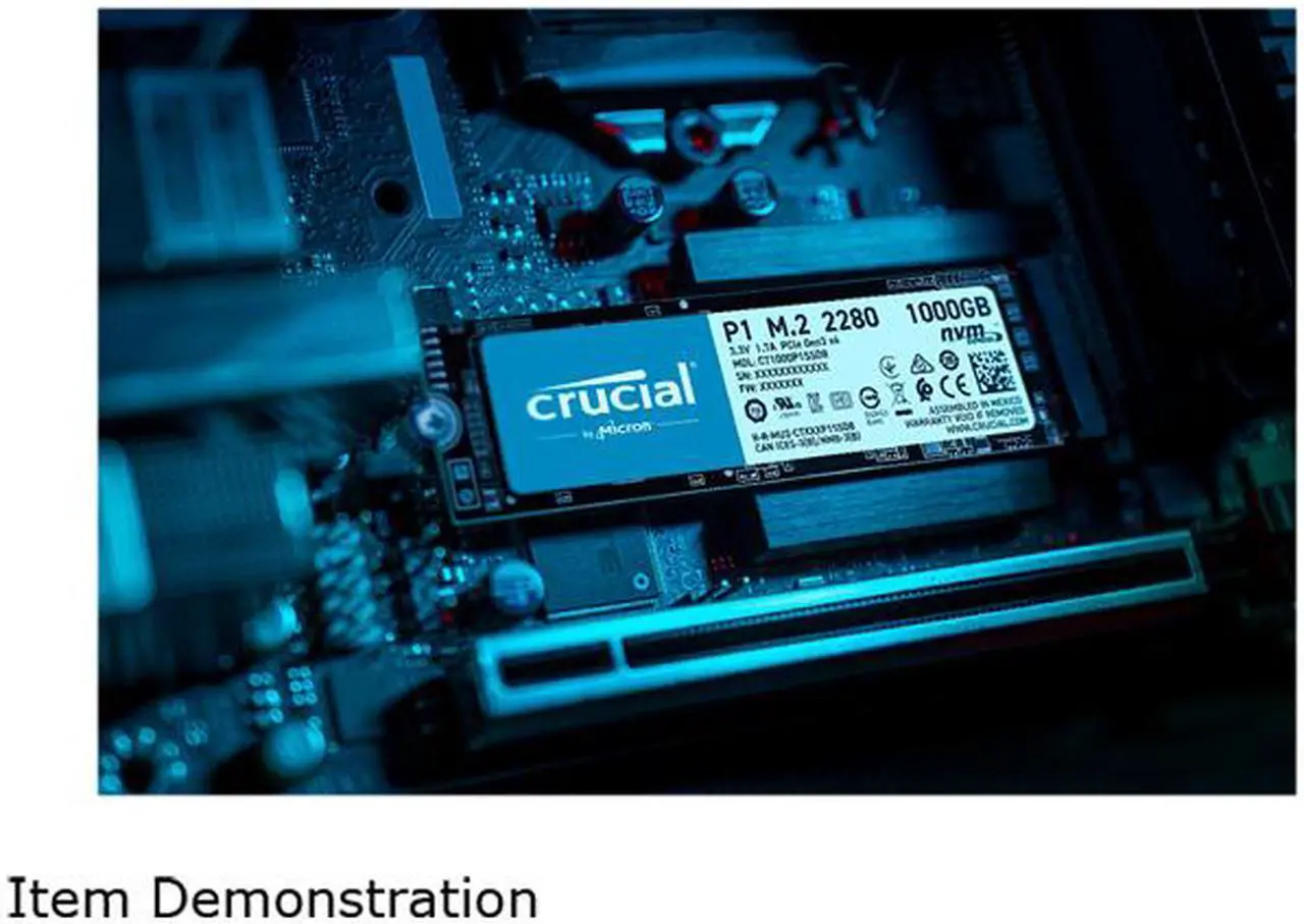 Alt view image 5 of 6 - Crucial P1 2TB 3D NAND NVMe PCIe Internal SSD, up to 2000 MB/s - CT2000P1SSD8