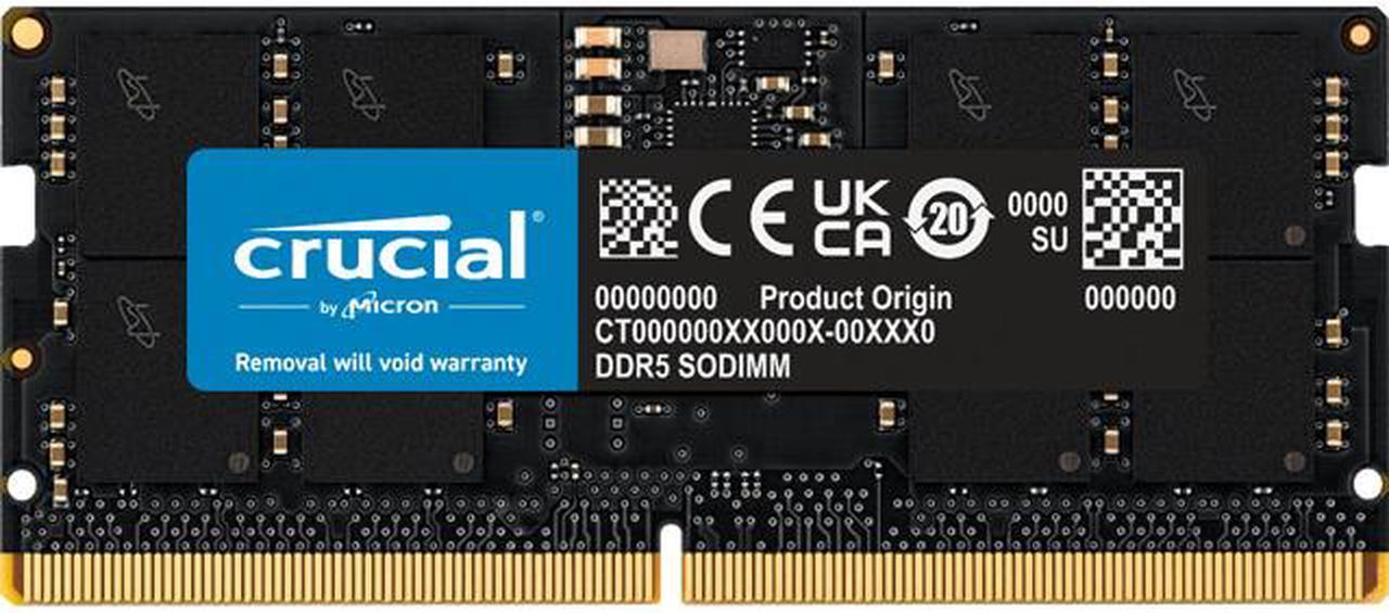 Crucial 32GB 262-Pin DDR5 SO-DIMM DDR5 5600 Laptop Memory Model CT32G56C46S5