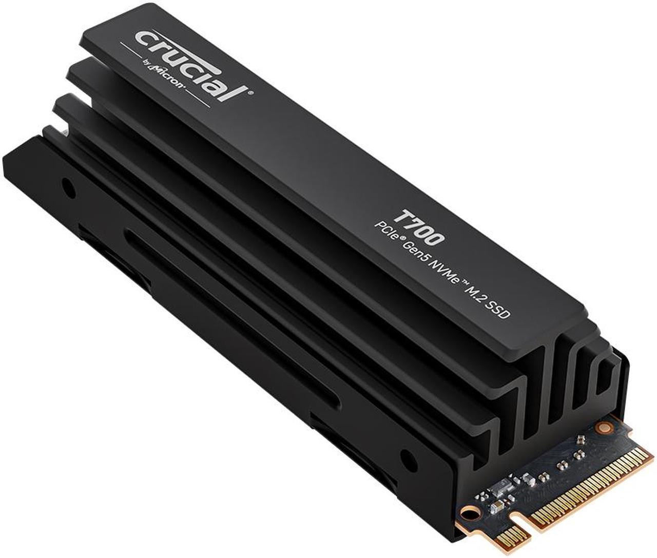 Crucial T700 GEN5 NVME SSD M.2 2280 W/ Heatsink 2TB PCI-Express 5.0 x4 TLC NAND² Internal Solid State Drive (SSD) CT2000T700SSD5