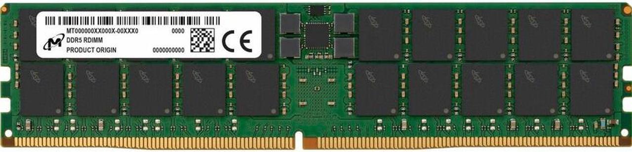 Micron 64GB DDR5 SDRAM - ECC - Registered - DDR5 4800 - Dual Rank -CL40 - 1.10v - Server Memory