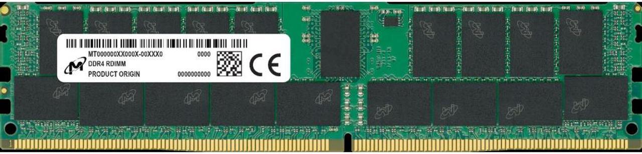 Micron 16GB Server Workstation Memory - DDR4 3200 - ECC Parity - Registered - 2Rx8 - CL22 - 1.2V