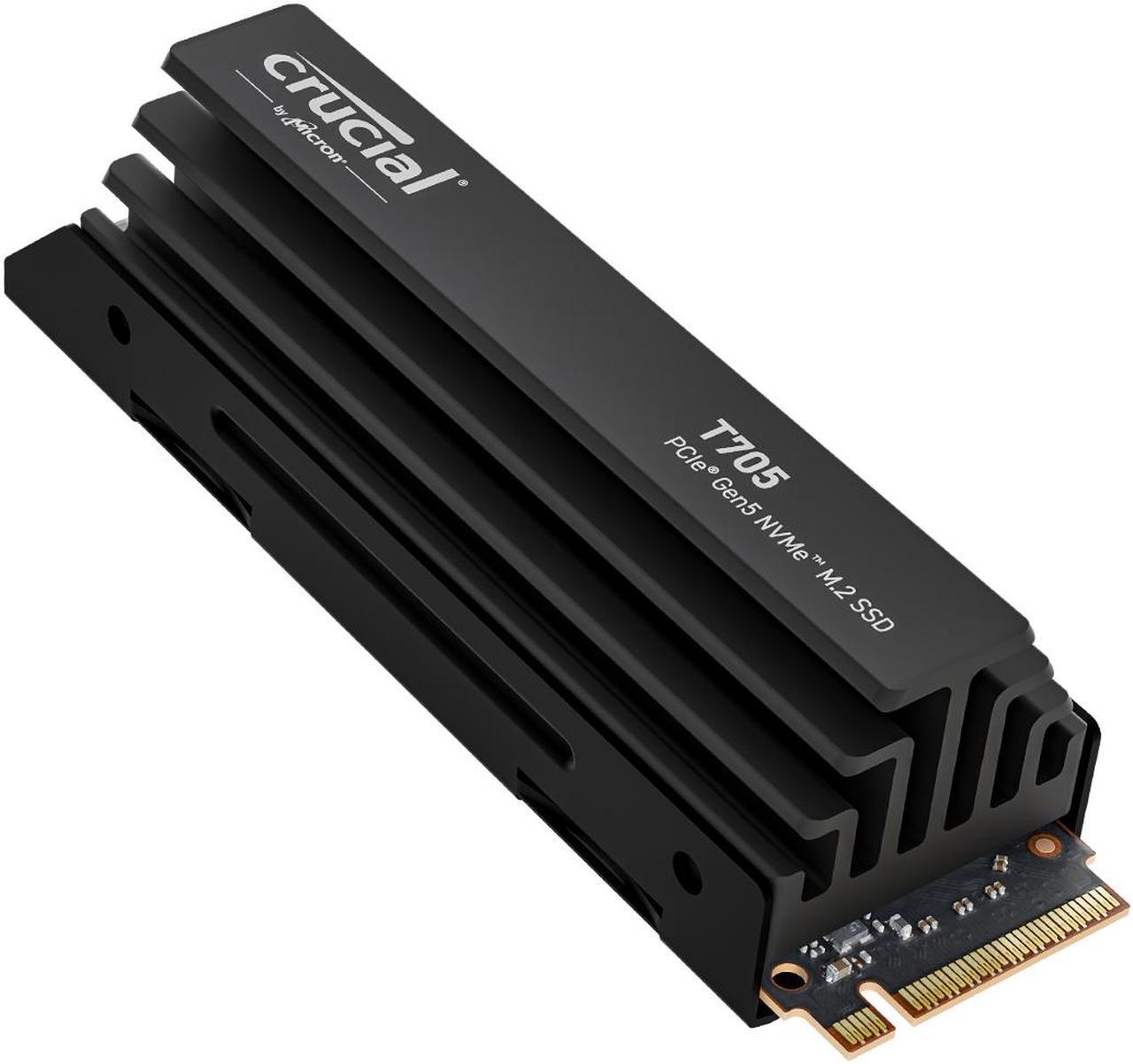 Crucial T705 1TB PCIe Gen5 NVMe M.2 SSD with Heatsink  - Up to 13,600 MB/s - Game Ready - Internal Solid State Drive (PC) - +1mo Adobe CC - CT1000T705SSD5