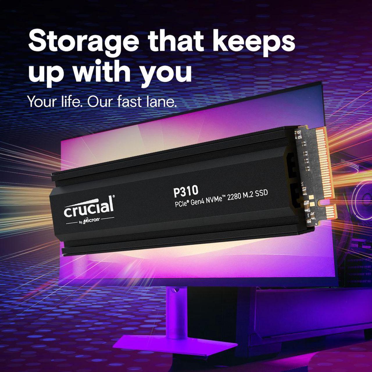 Alt view image 6 of 7 - Crucial P310 M.2 2280 2TB PCI-Express 4.0 x4 3D NAND Internal Solid State Drive (SSD) CT2000P310SSD5