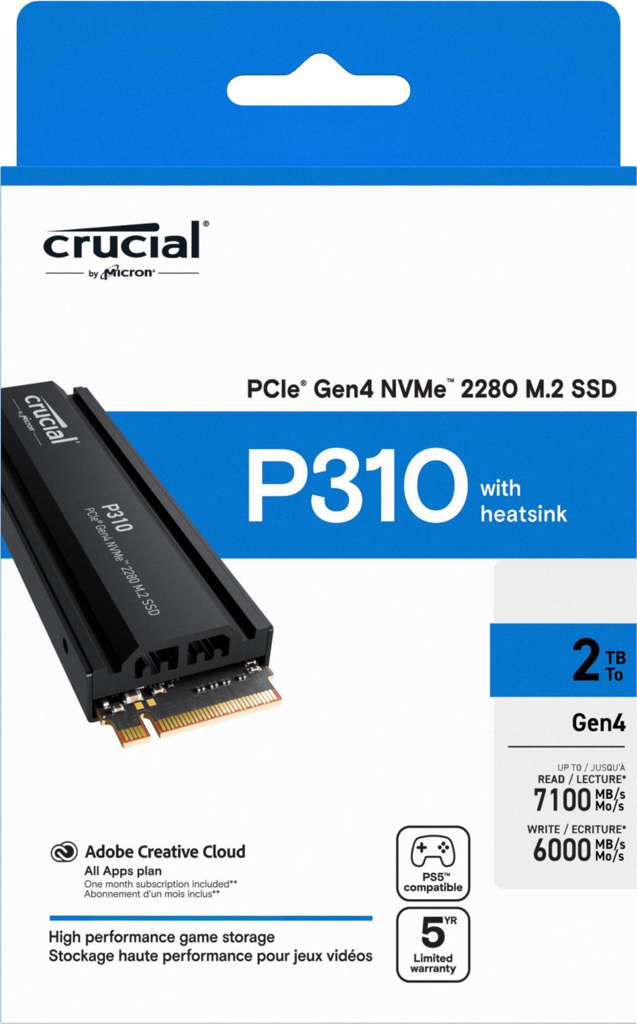Alt view image 7 of 7 - Crucial P310 M.2 2280 2TB PCI-Express 4.0 x4 3D NAND Internal Solid State Drive (SSD) CT2000P310SSD5