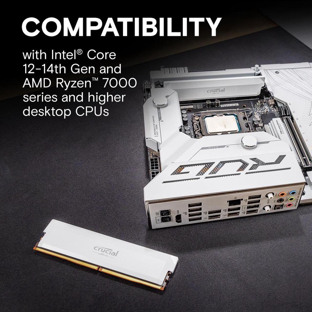 Alt view image 3 of 5 - Crucial Pro Overclocking 64GB (2 x 32GB) DDR5 6000 (PC5 48000) Desktop Memory Model CP2K32G60C40U5W