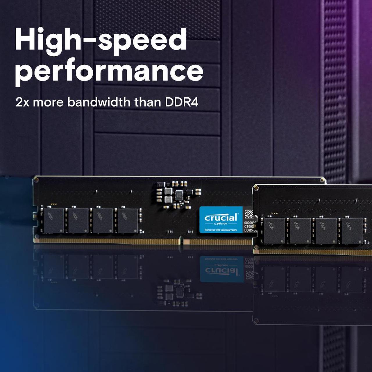 Alt view image 2 of 6 - Crucial 64GB DDR5 5600 (PC5 44800) Memory (Desktop Memory)