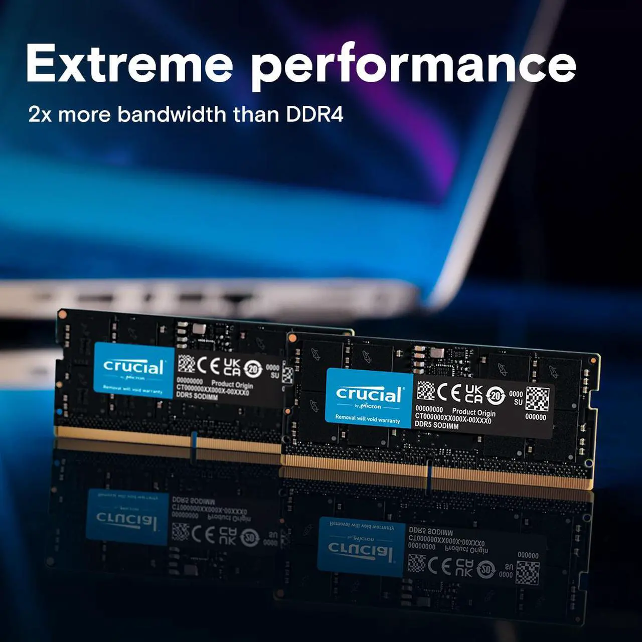 Alt view image 2 of 6 - Crucial 64GB 262-Pin DDR5 SO-DIMM DDR5 5600 (PC5 44800) Laptop Memory Model CT64G56C46S5