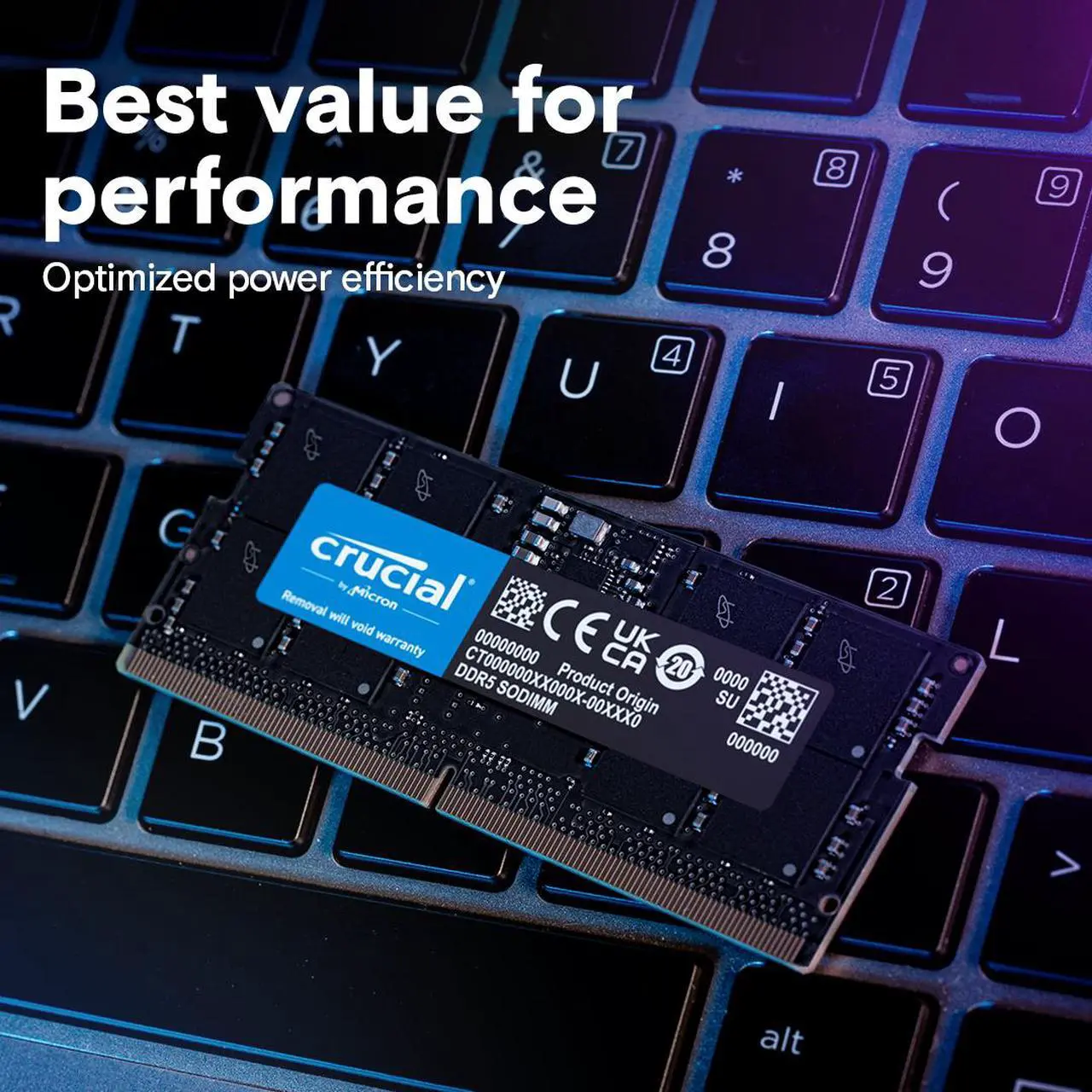 Alt view image 5 of 6 - Crucial 64GB 262-Pin DDR5 SO-DIMM DDR5 5600 (PC5 44800) Laptop Memory Model CT64G56C46S5