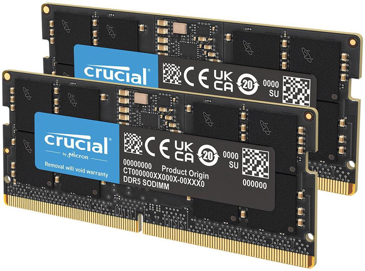 Main image of Crucial 128GB (2 x 64GB) 262-Pin DDR5 SO-DIMM DDR5 5600 (PC5 44800) Laptop Memory Model CT2K64G56C46S5