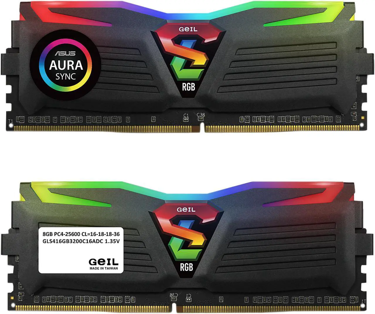 Alt view image 2 of 3 - GeIL SUPER LUCE RGB SYNC 16GB (2 x 8GB) DDR4 3200 (PC4 25600) Desktop Memory Model GLS416GB3200C16ADC