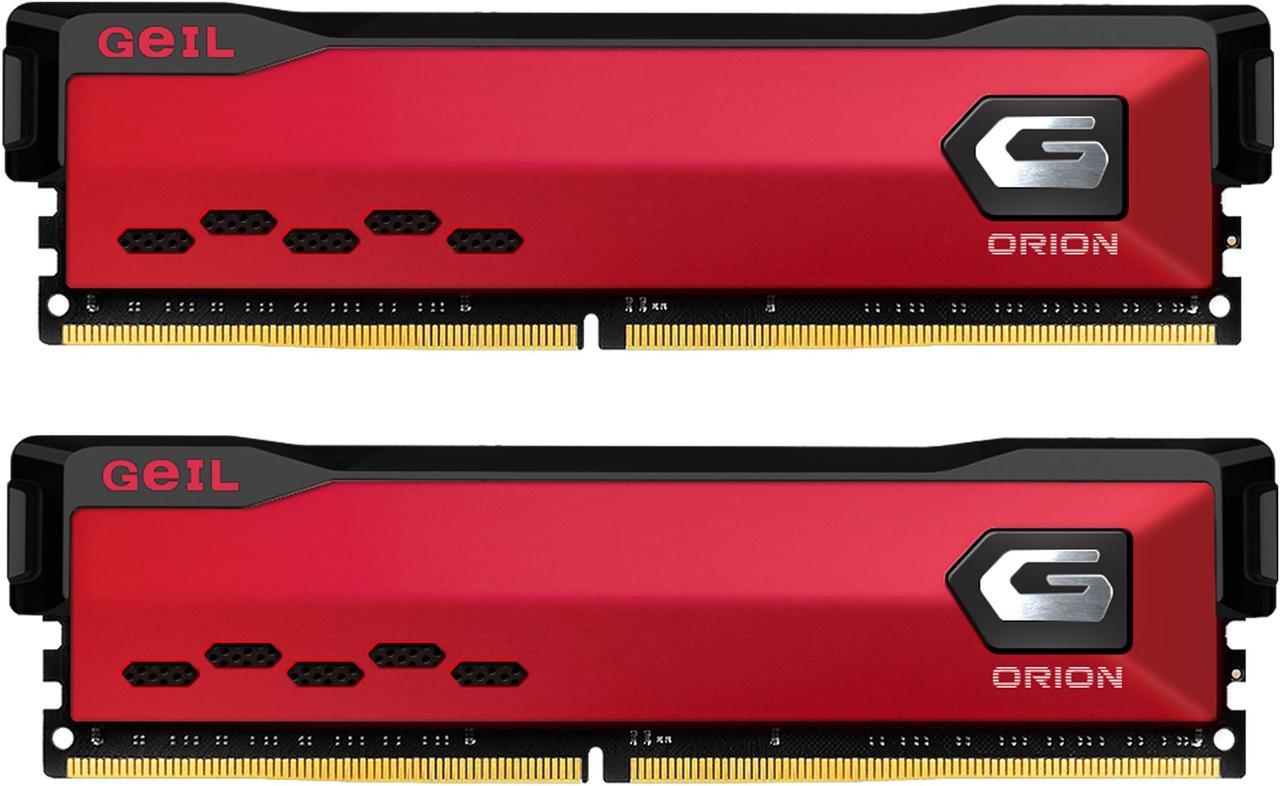 GeIL ORION 16GB (2 x 8GB) 288-Pin PC RAM DDR4 3600 (PC4 28800) Desktop Memory Model GAOR416GB3600C18BDC