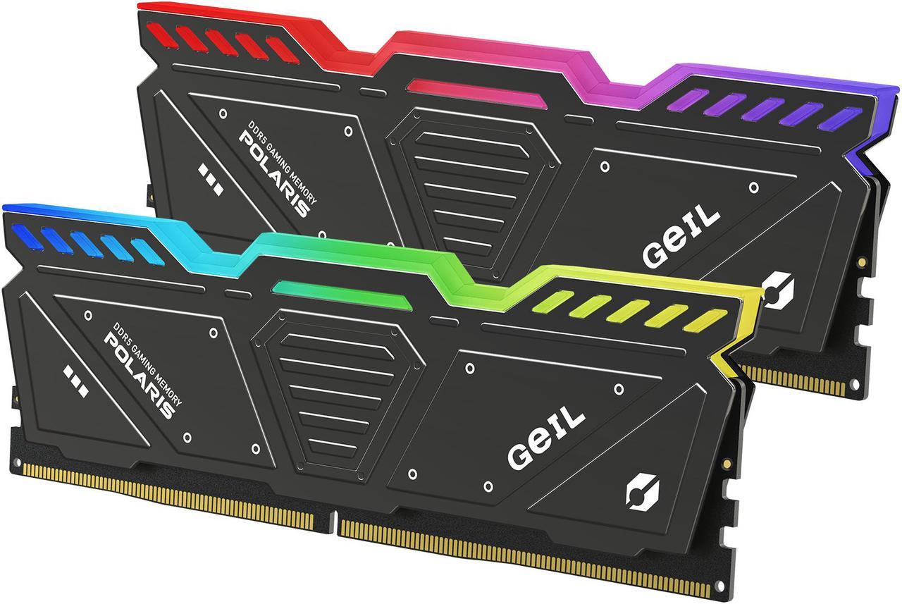 GeIL Polaris 32GB (2 x 16GB) 288-Pin PC RAM RGB DDR5 6000 (PC5 48000) Desktop Memory Model GOSG532GB6000C38ADC