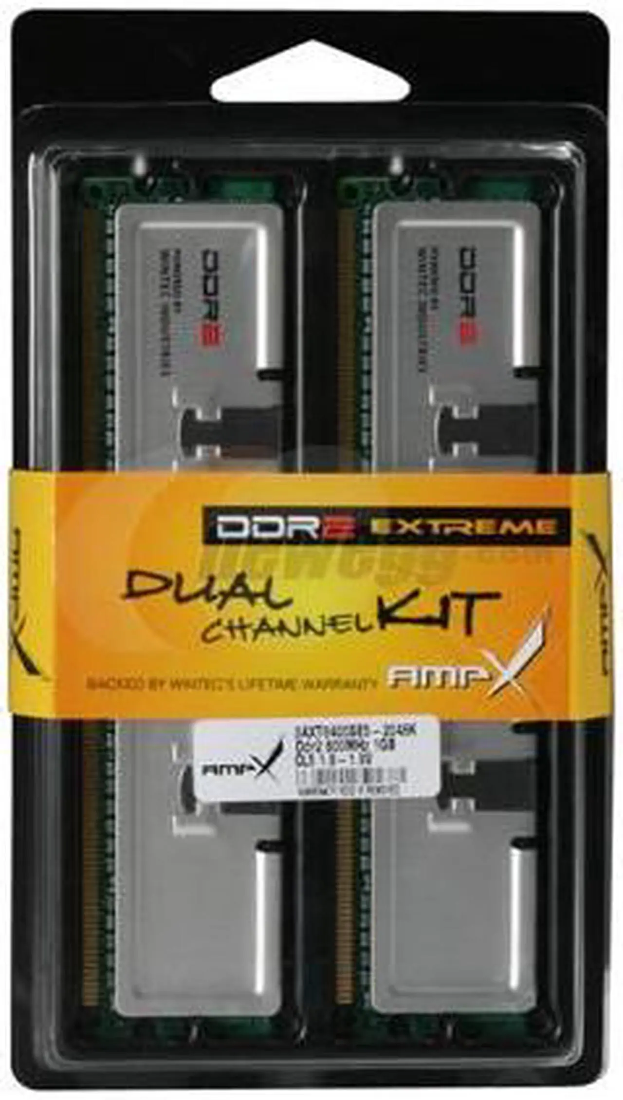 Alt view image 3 of 3 - Wintec AMPX 2GB (2 x 1GB) DDR2 800 (PC2 6400) Dual Channel Kit Desktop Memory Model 3AXT6400SE5-2048K