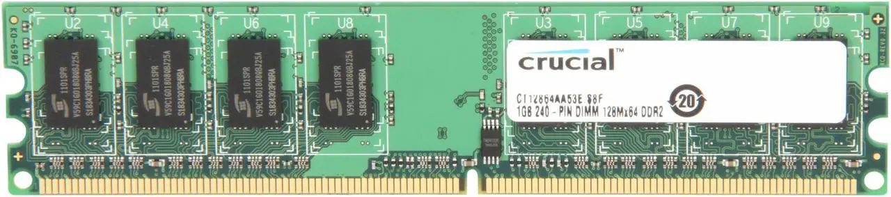 Main image of Crucial 1GB DDR2 533 (PC2 4200) System Memory Model CT12864AA53E - OEM
