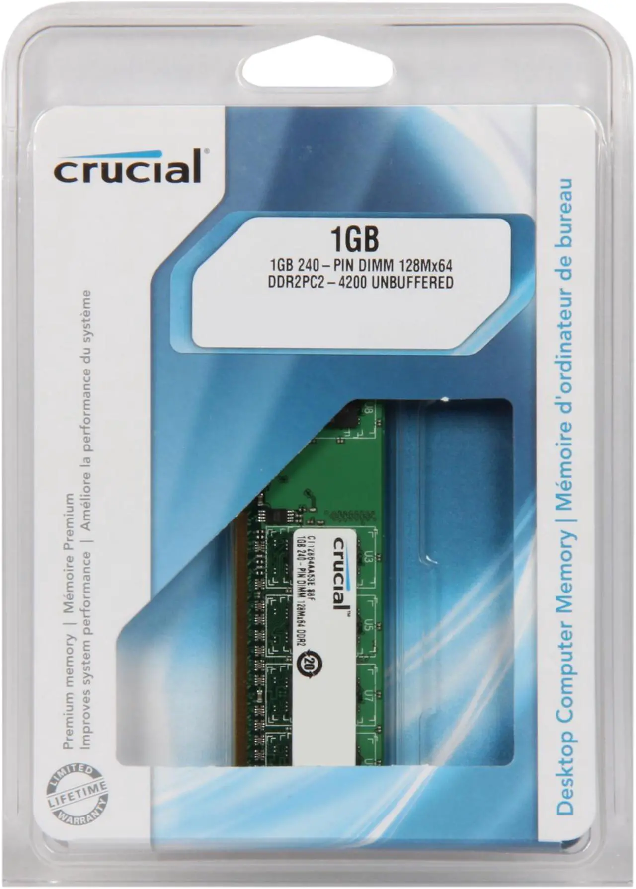 Alt view image 3 of 3 - Crucial 1GB DDR2 533 (PC2 4200) System Memory Model CT12864AA53E - OEM